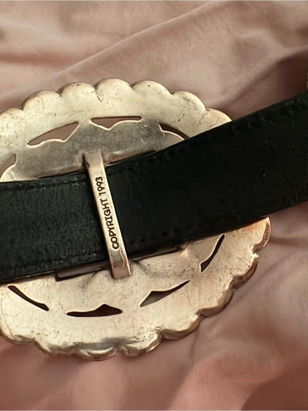 Brighton Black Leather Concho Belt with Silver Medallions